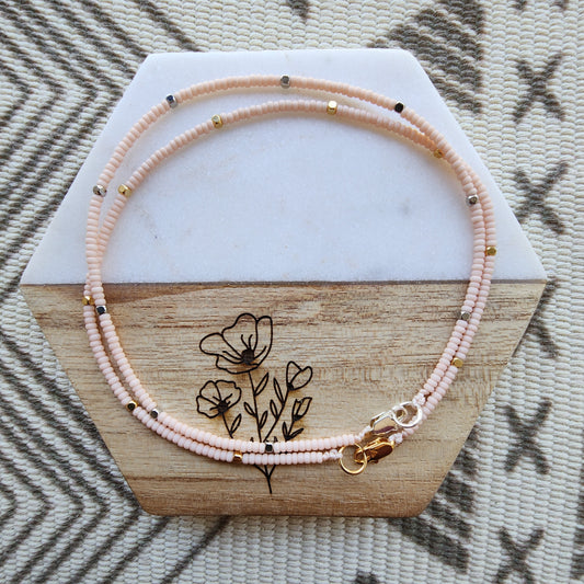 Sequence Anklet in Blush Pink