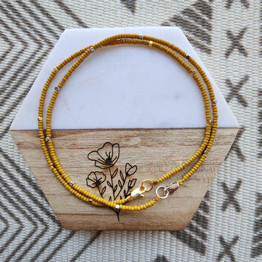 Sequence Anklet in Mustard