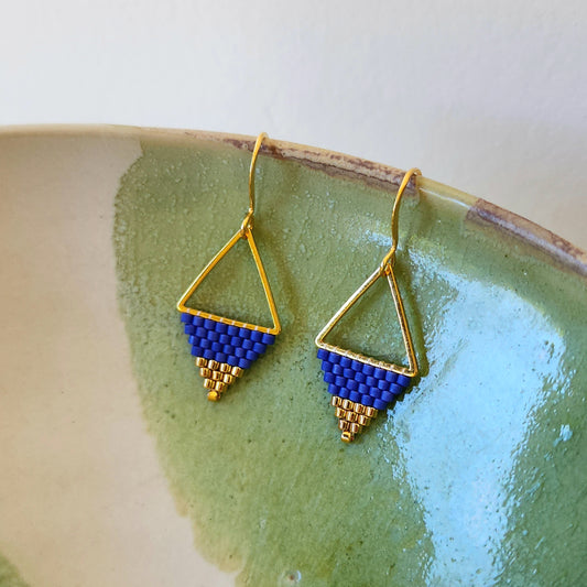 Triangle Earrings in Royal - SOLD OUT