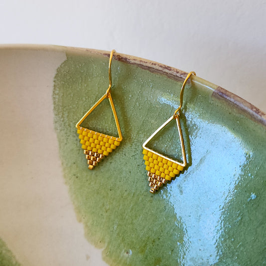 Triangle Earrings in Lemon