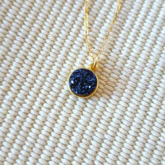 Blue Druzy Necklace - SOLD OUT