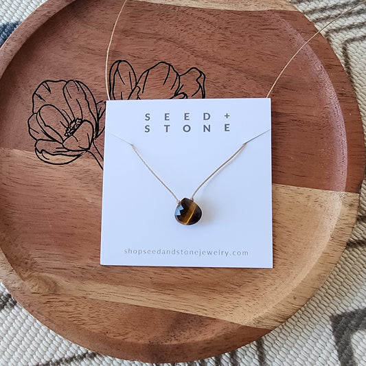 Tigers Eye Floating Necklace