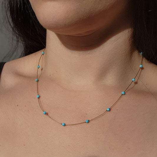 Floating Stones Necklace in Turquoise