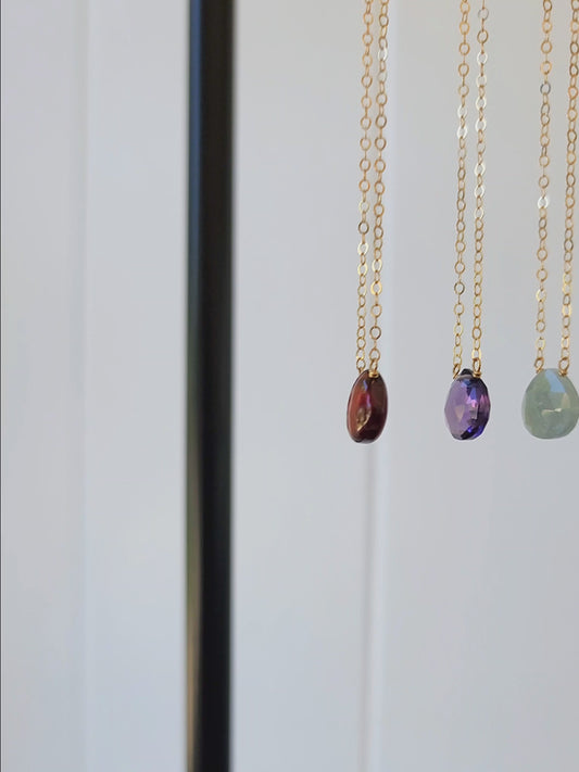 Single Stone Necklace - Birthstone Collection (20% OFF through 5/7/24)