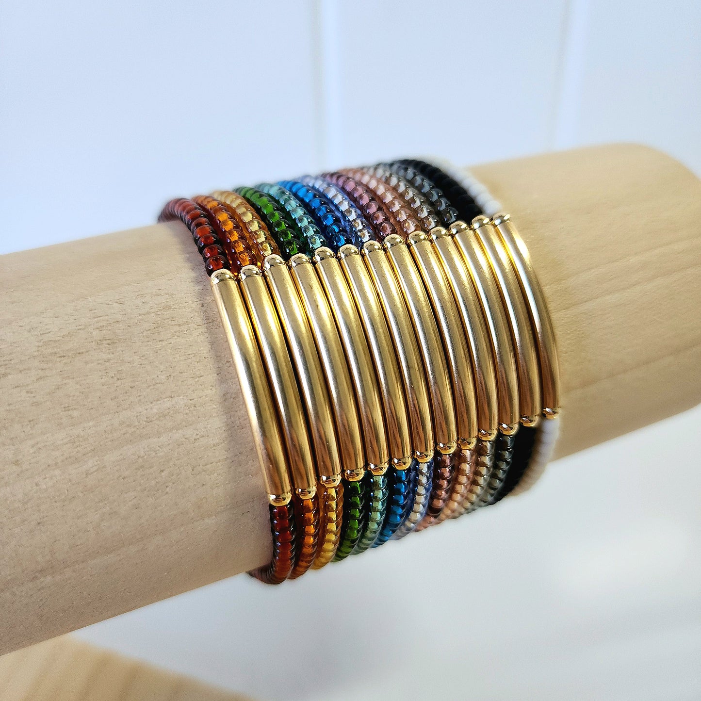 Gold Filled Tube + Seed Bead Bracelet