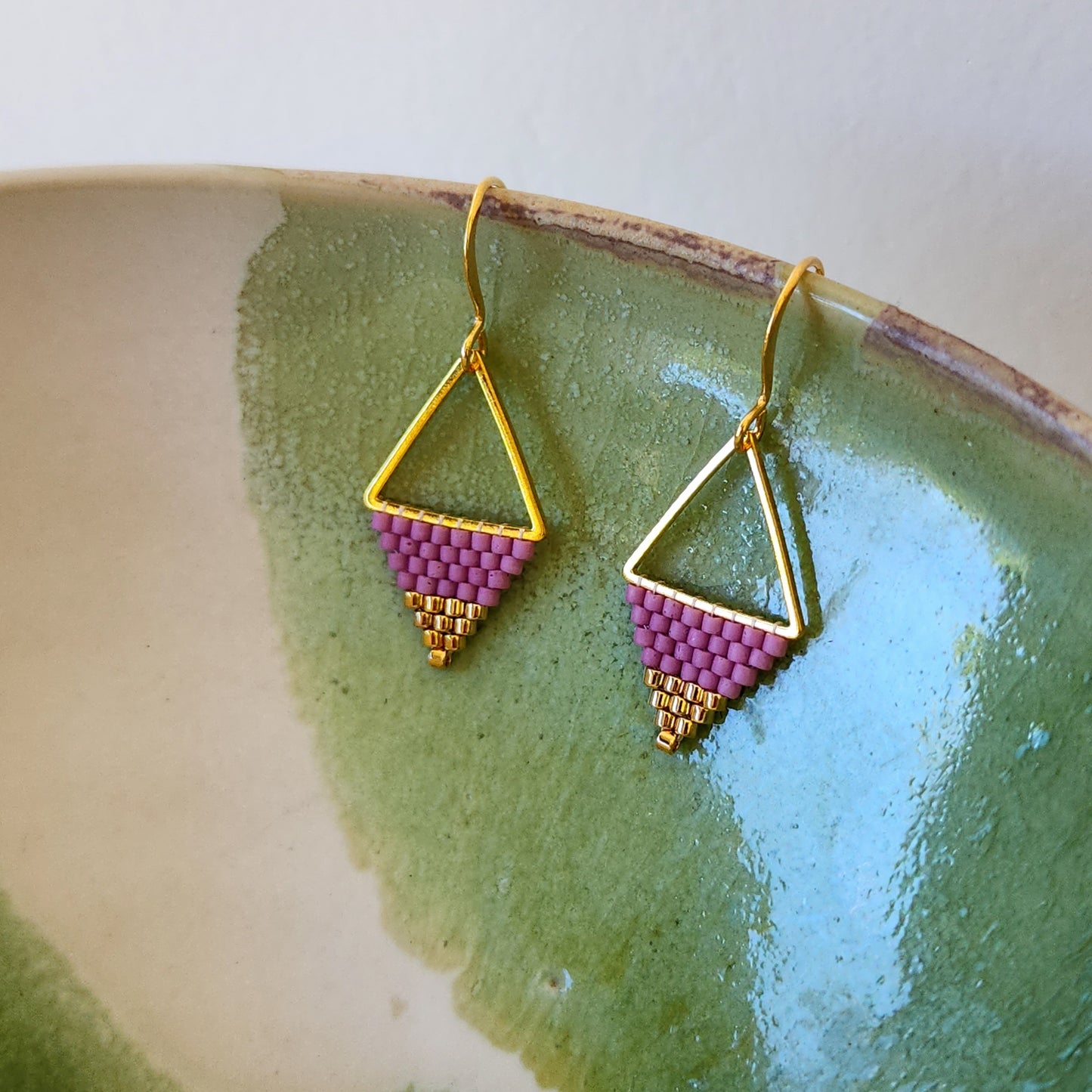 Triangle Earrings in Orchid