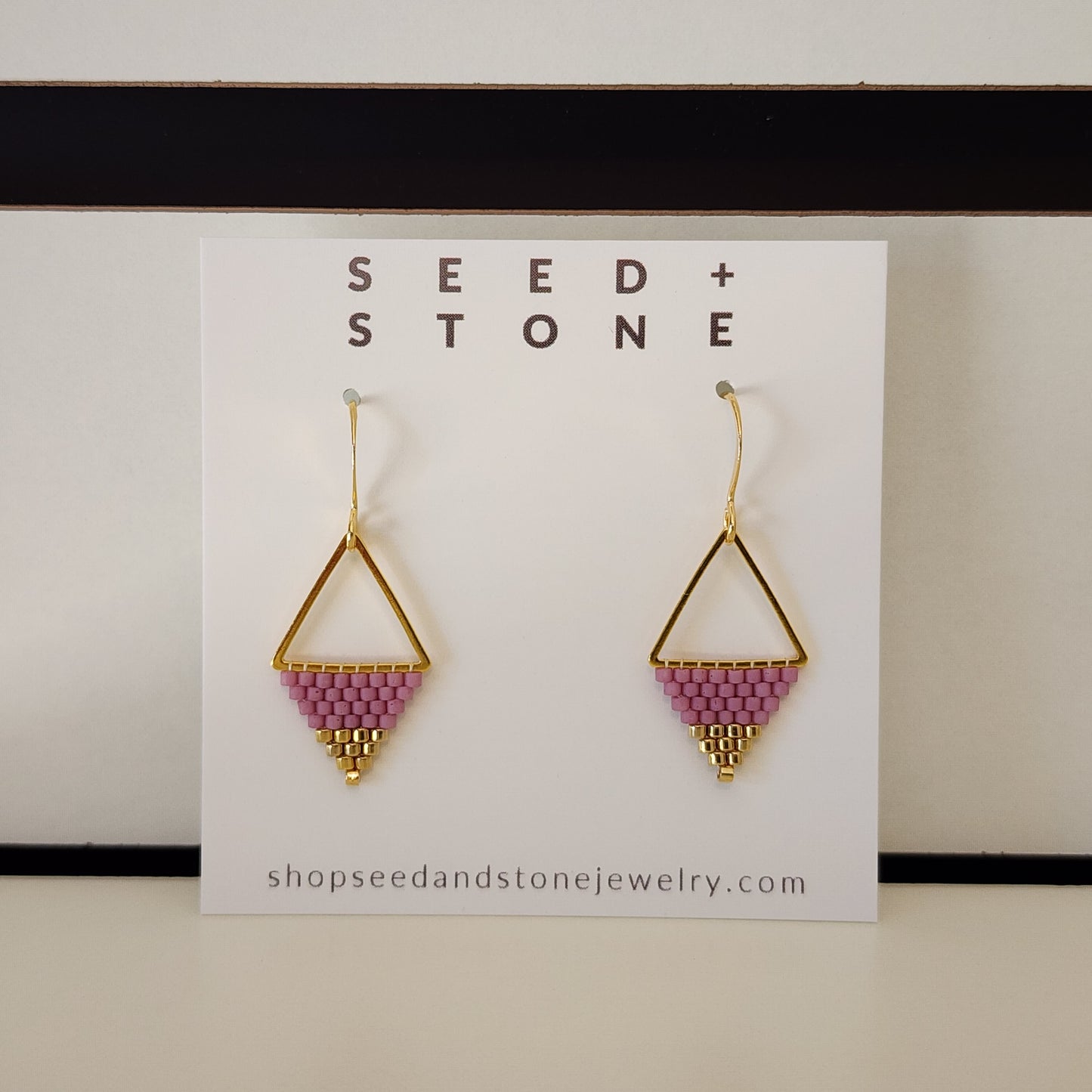 Triangle Earrings in Orchid