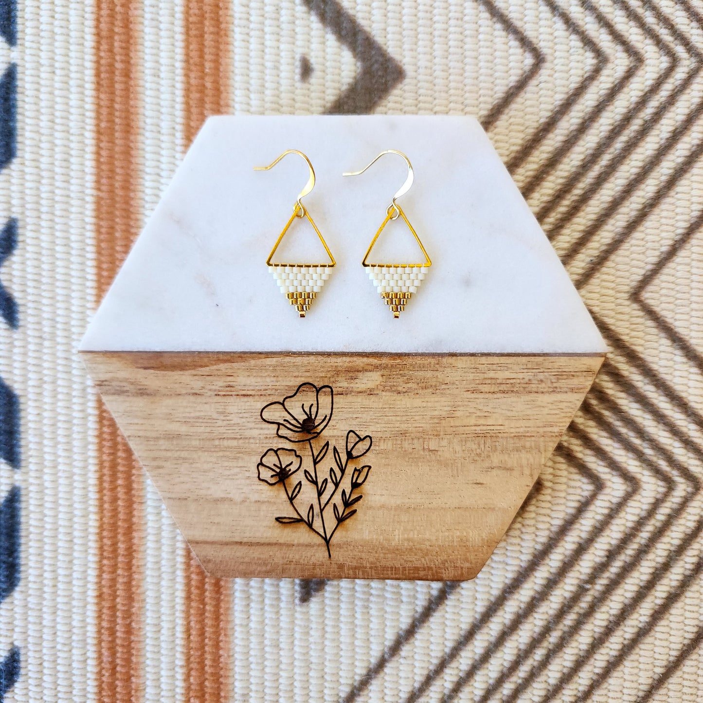 Triangle Earrings in Ivory