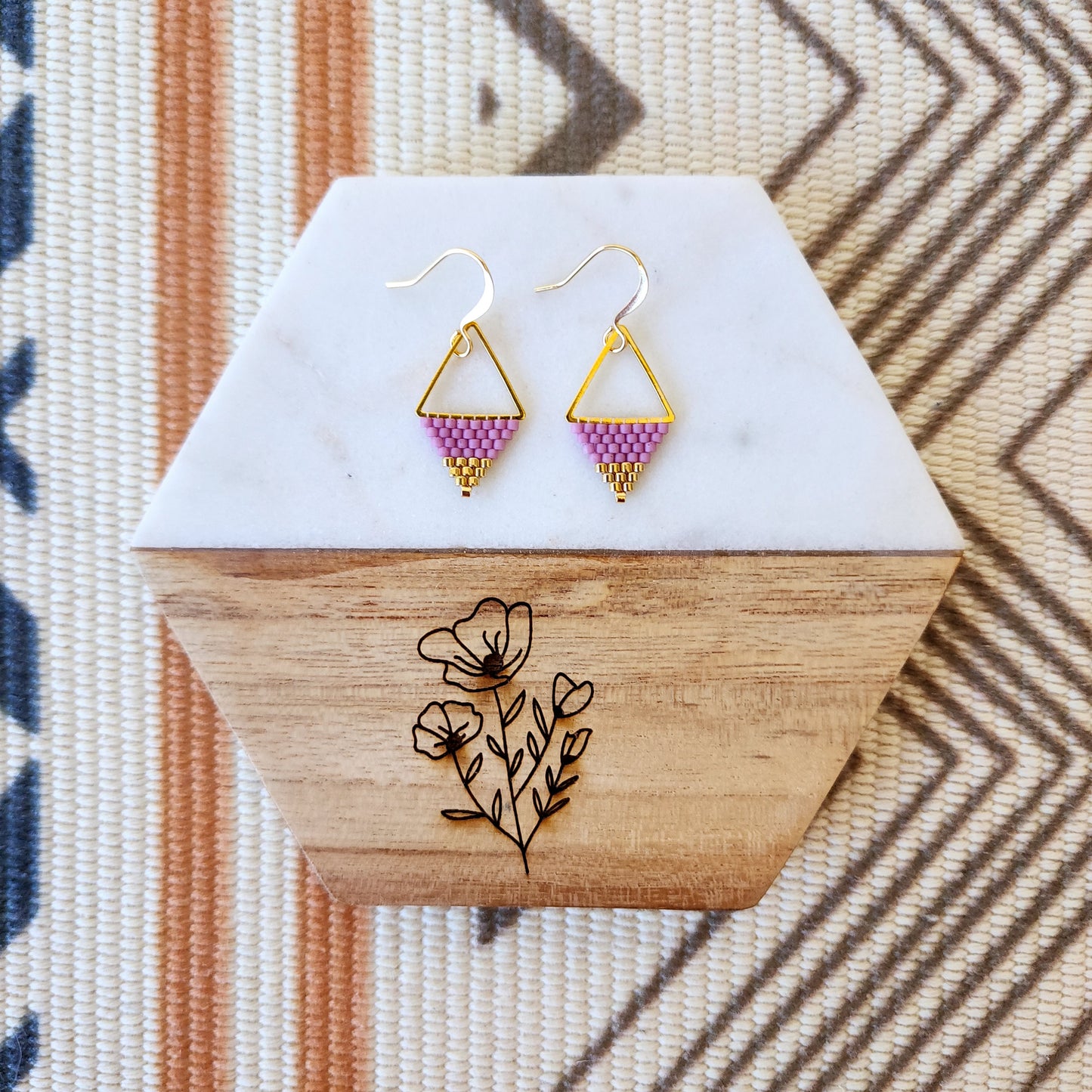 Triangle Earrings in Orchid