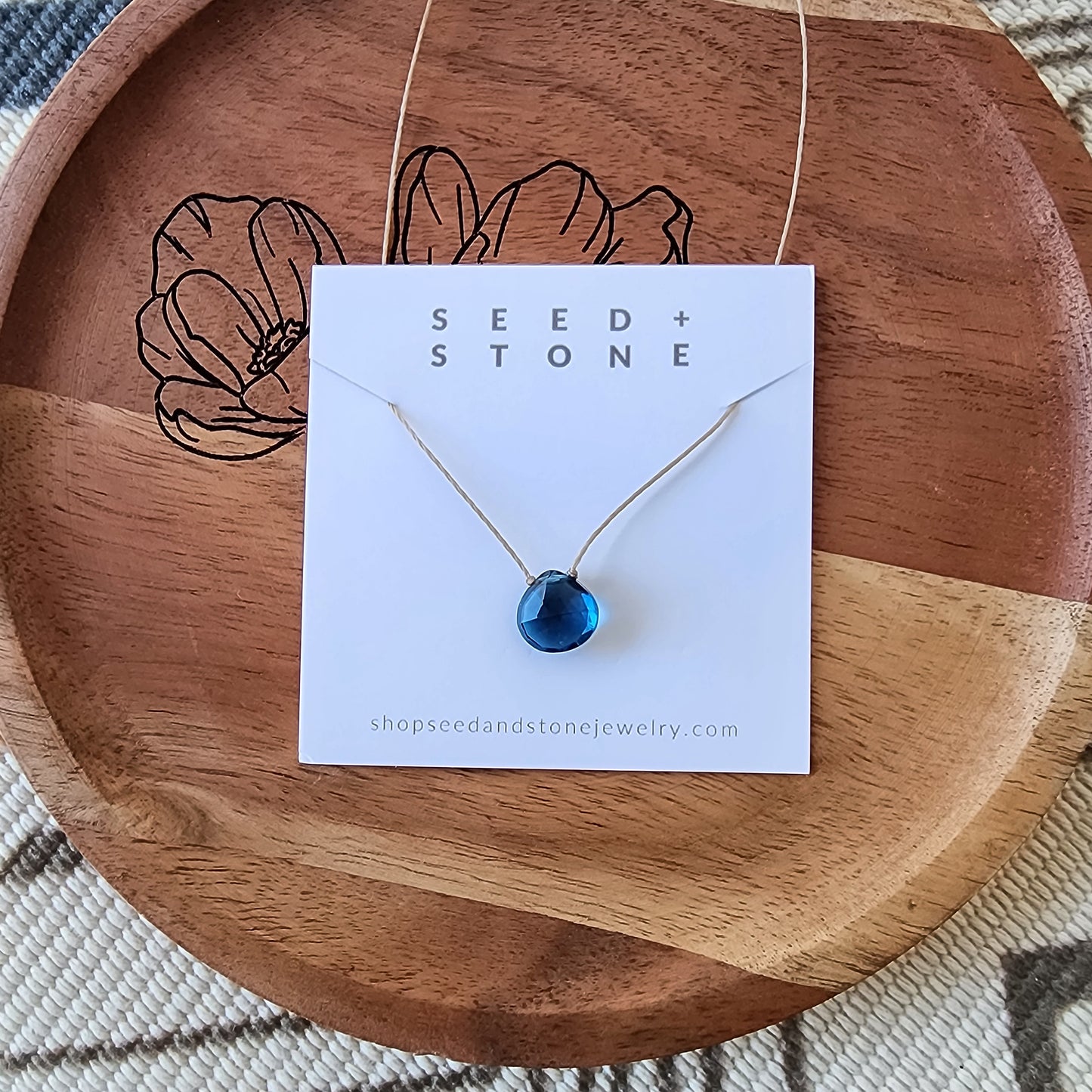 London Blue Quartz Floating Necklace