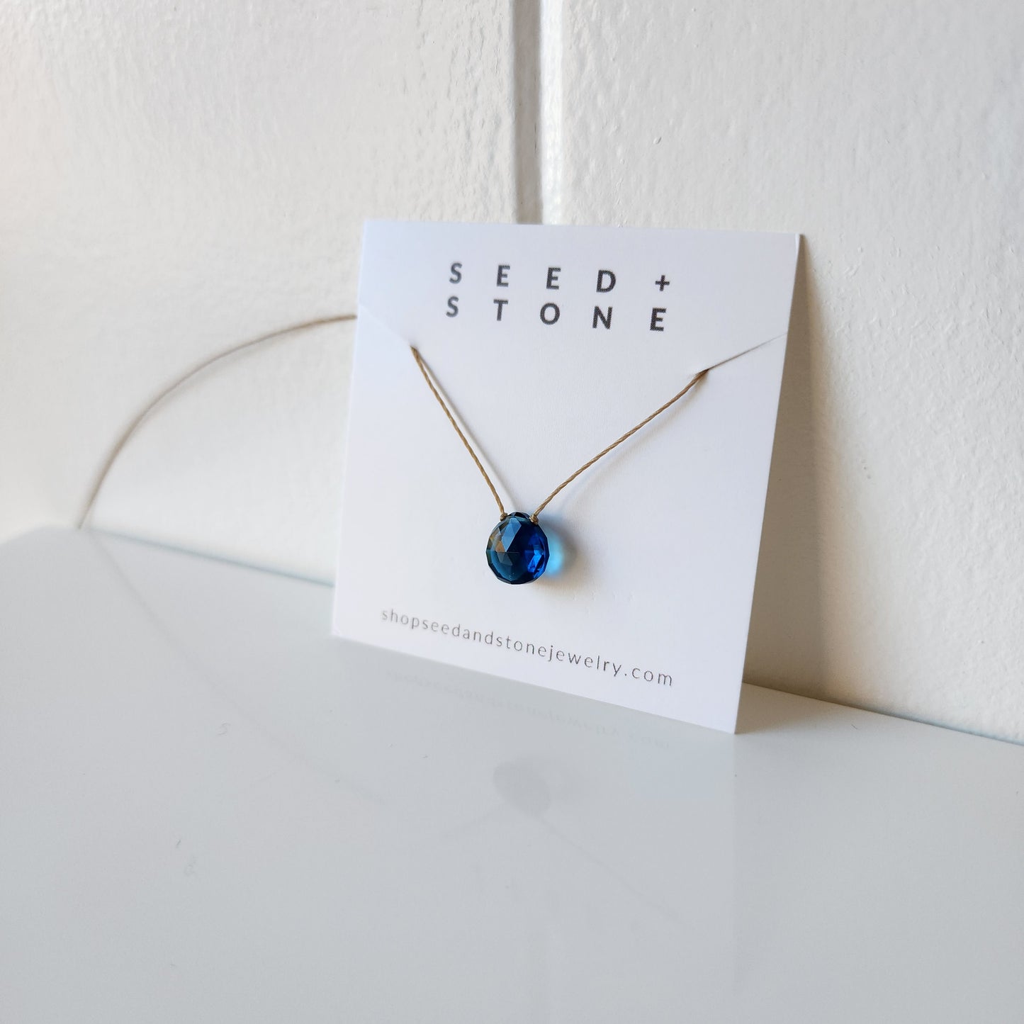 London Blue Quartz Floating Necklace