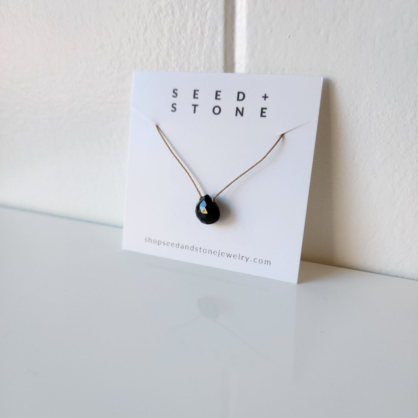 Black Spinel Floating Necklace